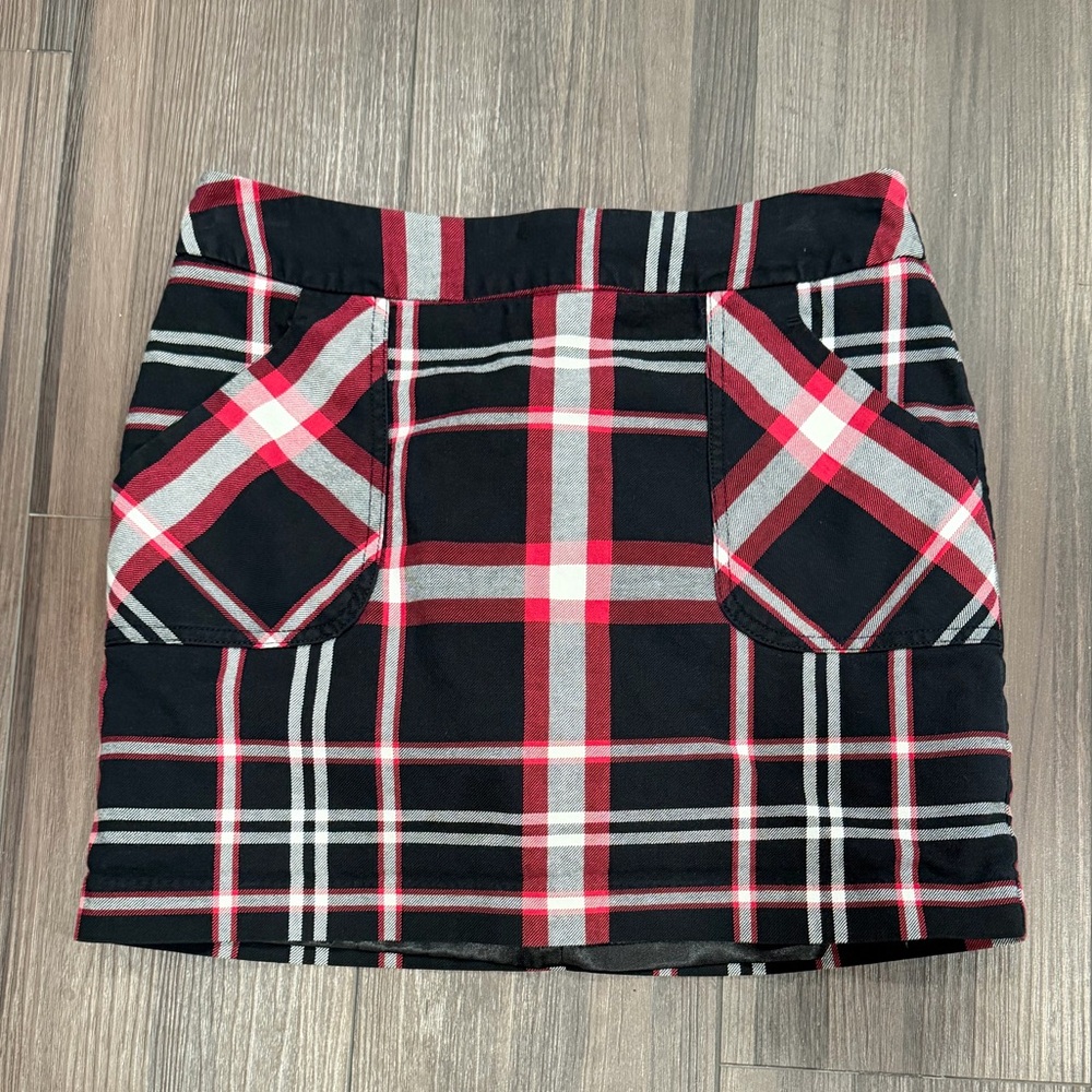 Tommy Hilfiger Red and Black Plaid Mini Skirt